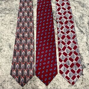 Set of 3 Red Paisley Dress Ties Stafford / Italianissimo
